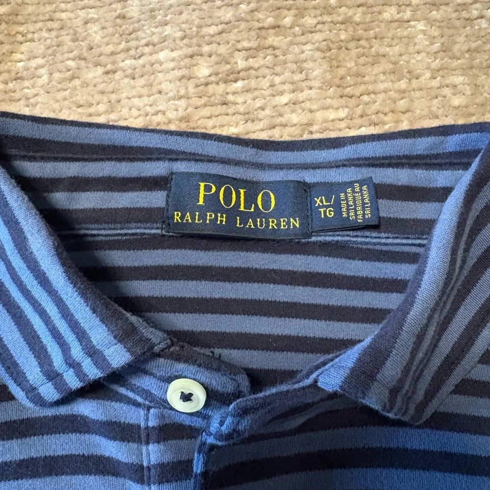 Polo Ralph Lauren Striped Shirt Navy/Light Blue Golf Preppy Collared‎ Men’s XL